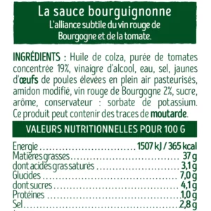 Sauce bourguignonne au vin rouge de Bourgogne - 270g